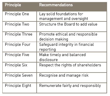 The 8 Corporate Governance Principles